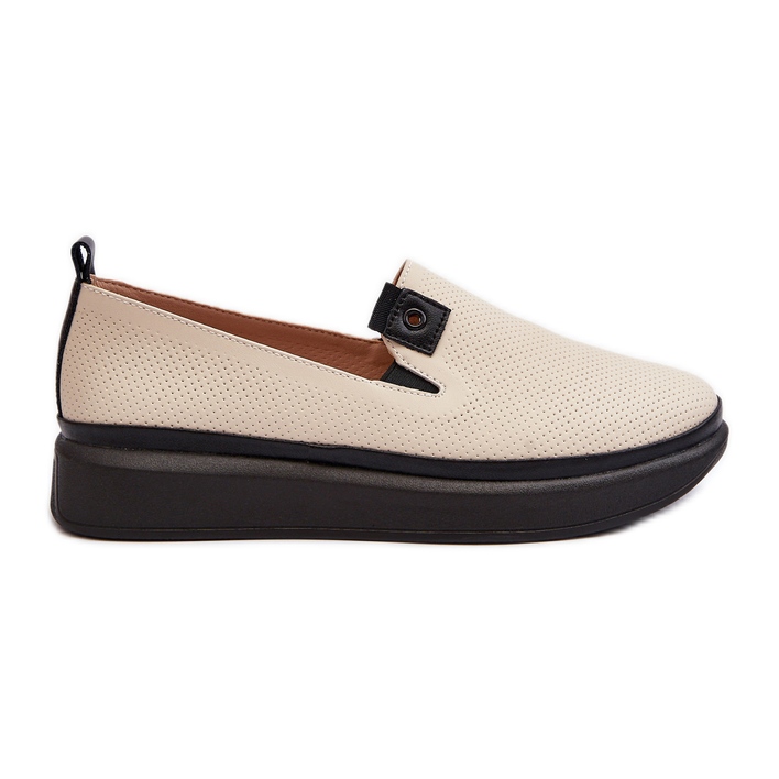 Vinceza Espadrillas in pelle da donna sulla piattaforma beige Tigera