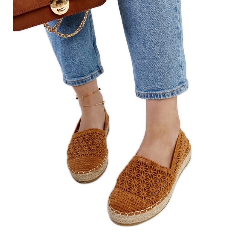 Espadrillas in pizzo marrone sulla piattaforma Samra