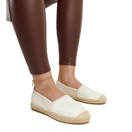 Espadrillas beige chiaro con lucentezza sulla piattaforma Ming
