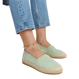 Espadrillas verde oliva con lucentezza sulla piattaforma Ming