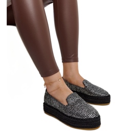 Espadrillas nere decorate con filo d'argento di Havin nero