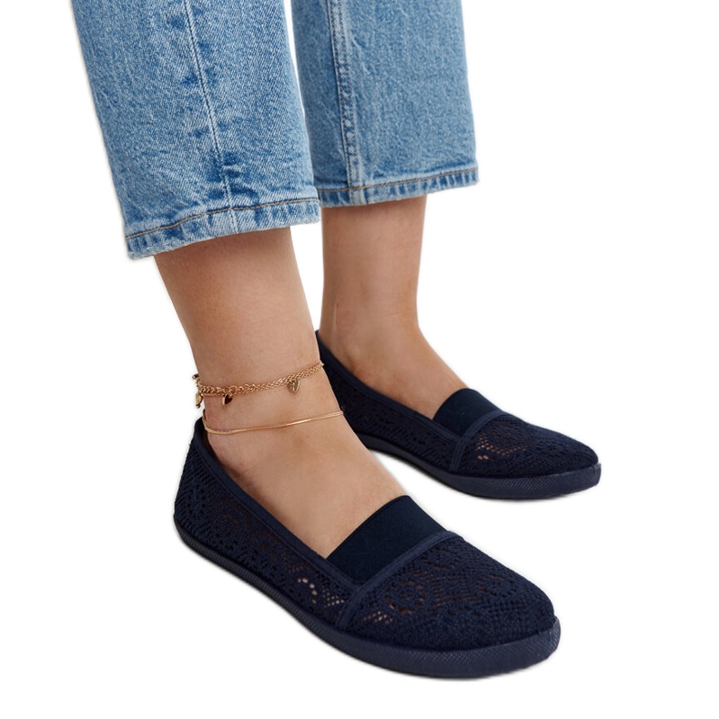 Sneakers Peony traforate blu navy