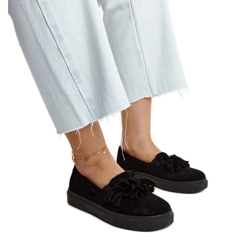 Scarpe nere con nappine di Adaldrida nero