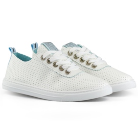 Sneakers bianche traforate, sneakers traforate da donna bianco