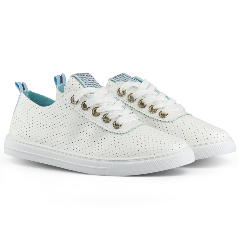 Sneakers bianche traforate, sneakers traforate da donna bianca