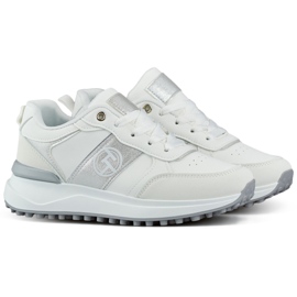 Comode sneakers bianche da donna per l'uso quotidiano bianco