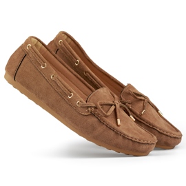Mocassini da donna casual, pelle scamosciata, mocassini da donna comodi beige