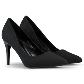 Décolleté alte a stiletto in camoscio nero
