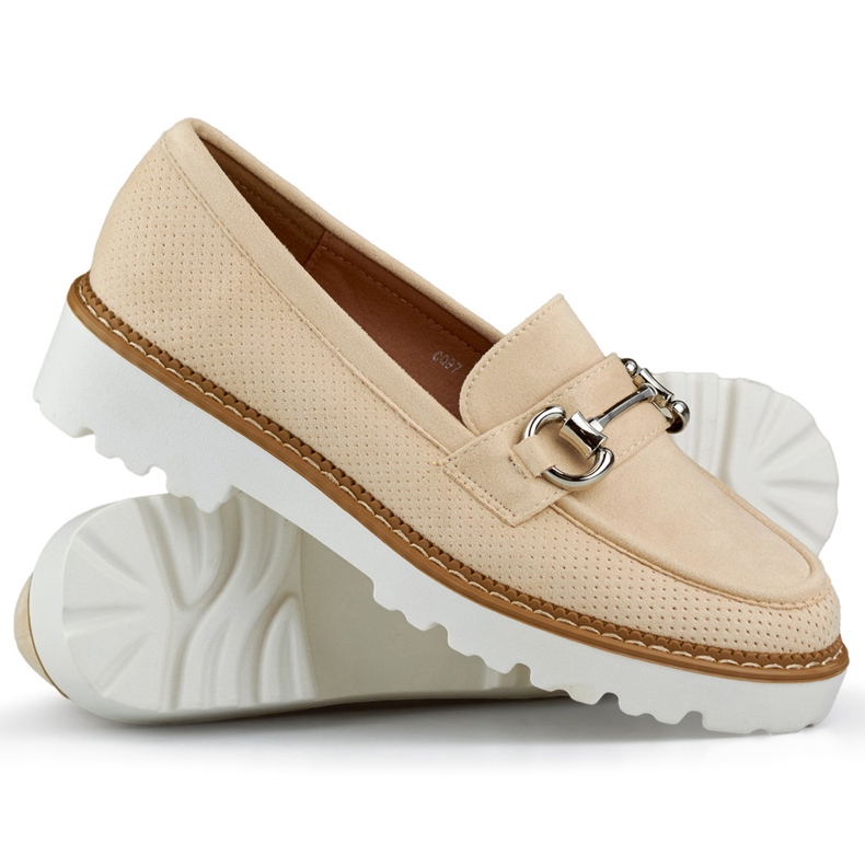 Scarpe con zeppa da donna beige