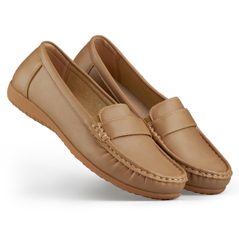 Comodi mocassini da donna beige scuro