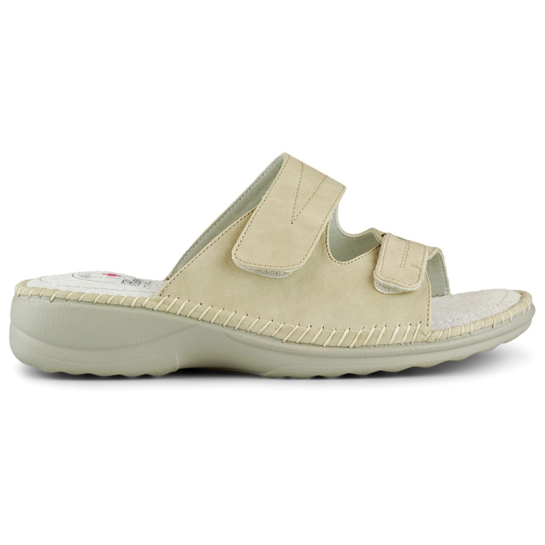 Infradito da donna con velcro, comode infradito con velcro beige