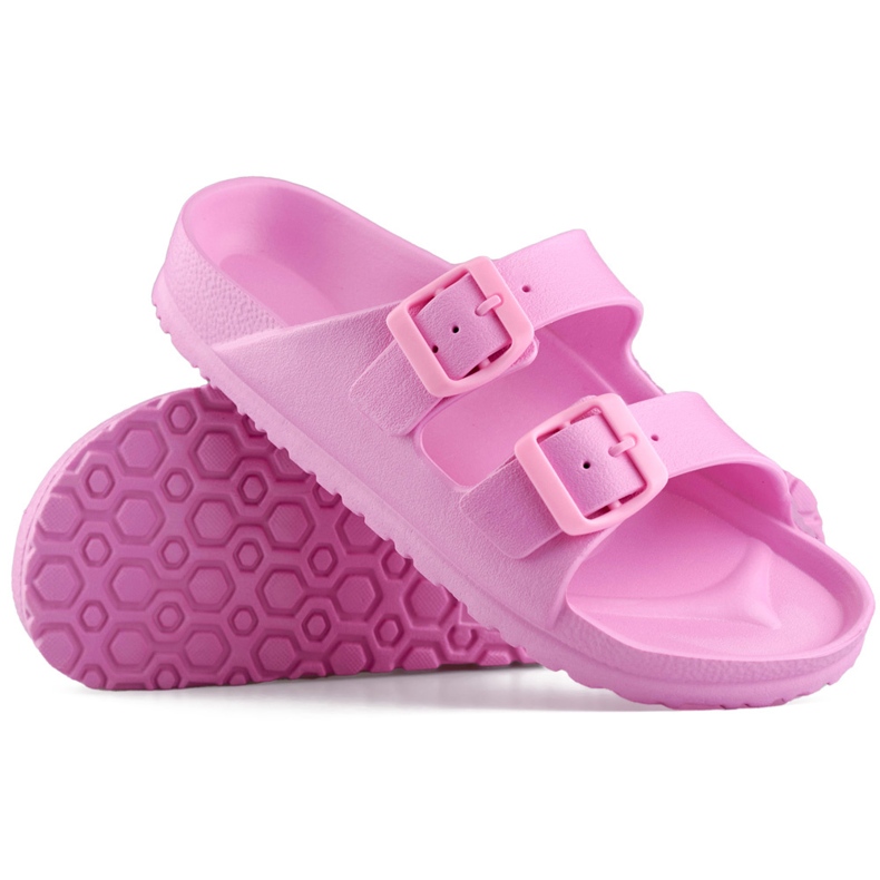 Infradito rosa con due fibbie