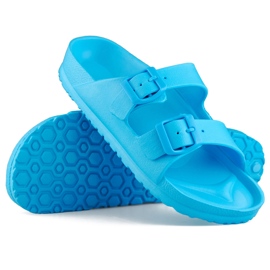 Infradito blu con due fibbie
