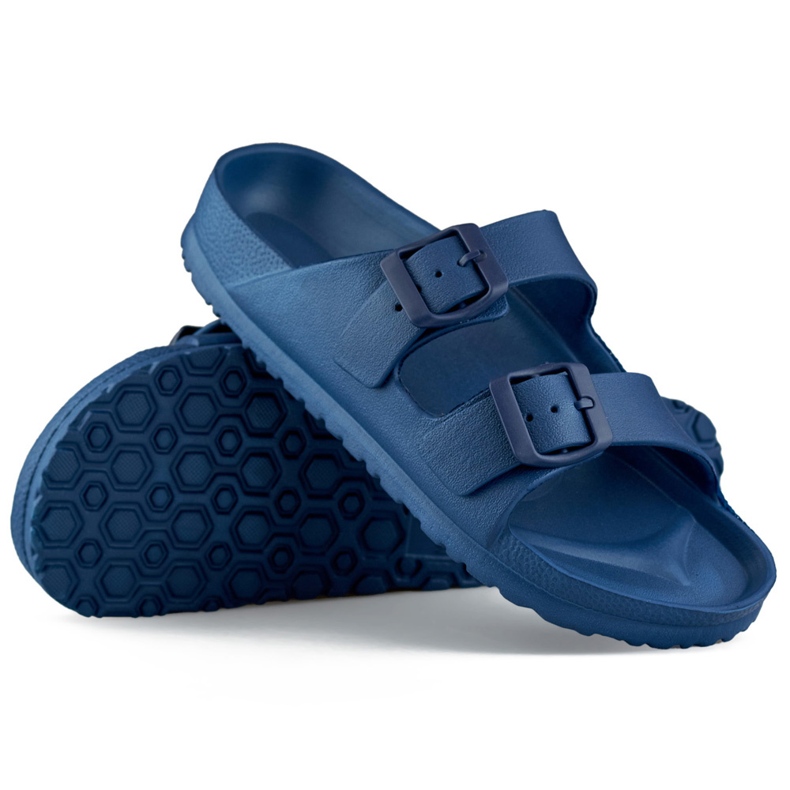 Infradito blu navy con due fibbie
