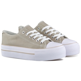 Sneakers da donna grigie con suola spessa grigio