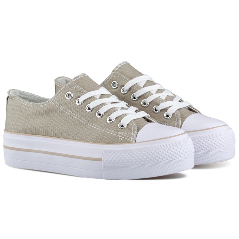 Sneakers da donna grigie con suola spessa grigio