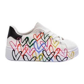 Sneakers Da Donna Con Cuori Di Colore Bianco Claral