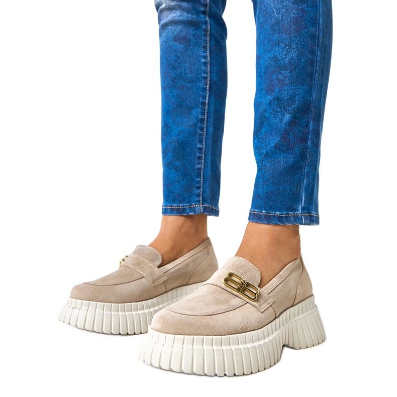 Scarpa Karino in camoscio beige