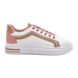 Sneakers Da Donna Beige Con Glitter Elnami bianco