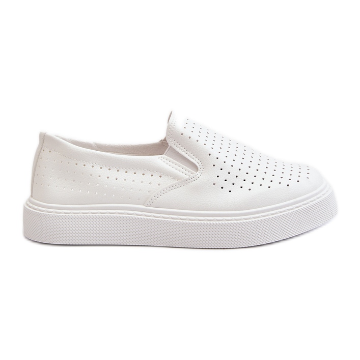 Sneakers Slip-on Traforate da Donna Bianco Echossia bianca