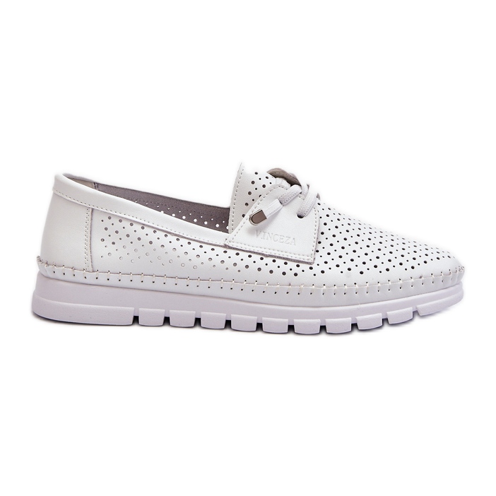 Vinceza Scarpe Da Donna In Pelle Traforata, Darnissa Bianco bianca
