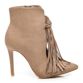 Comer Stivali alla moda con frange marrone
