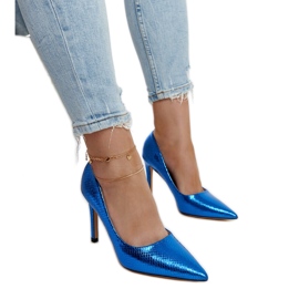Tacchi a spillo da vino in vernice blu