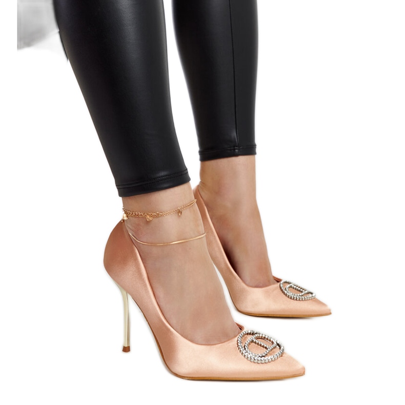 Tacchi alti rosa chiaro con zirconi Elife