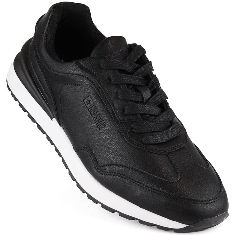 Scarpe sportive da uomo in pelle nera Big Star NN174287 nero