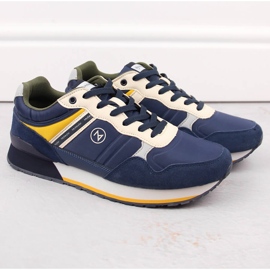 Scarpe sportive da uomo in pelle blu navy McKeylor 74111