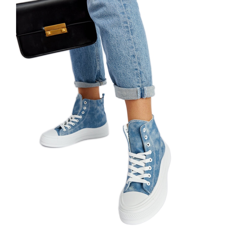 Scarpe da ginnastica blu con plateau Vicente
