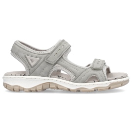 Comodi sandali sportivi da donna con velcro, grigio Rieker 68866-40