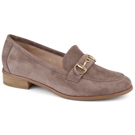 Scarpe basse da donna in camoscio marrone Potocki SZ12300