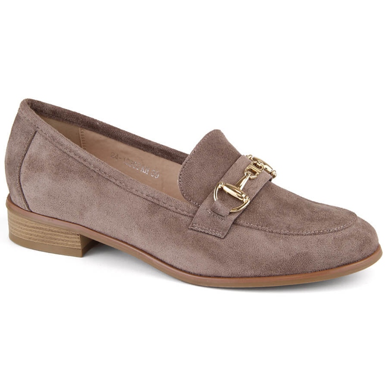 Scarpe basse da donna in camoscio marrone Potocki SZ12300