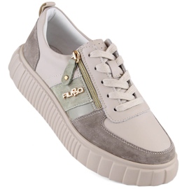 Scarpe da donna in pelle beige sulla piattaforma Filippo DP6121