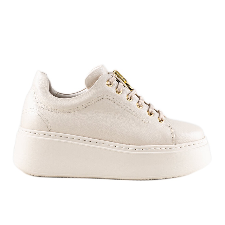 Sneaker Karino in pelle beige