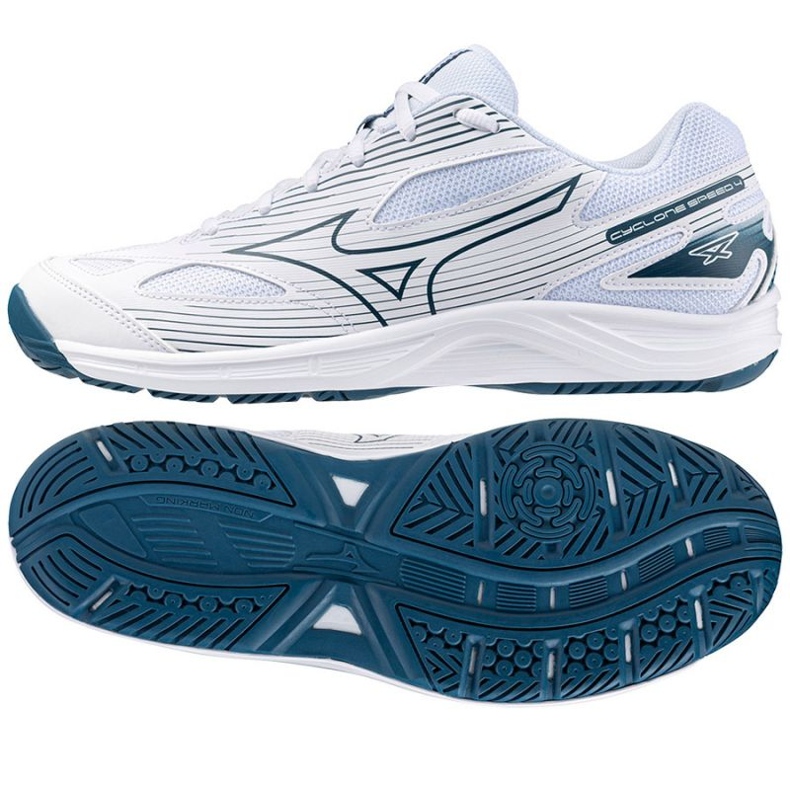 Scarpe da pallavolo Mizuno Cyclone Speed ​​4 M V1GA238021 bianca