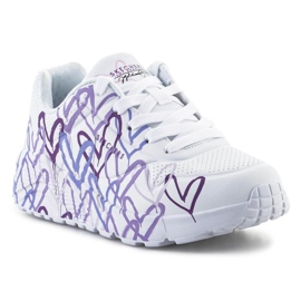 Skechers JGoldcrown: scarpe Uno Lite - Spread the Love 314064L-WLPR bianco