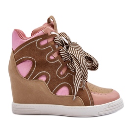 Sneakers con Zeppa da Donna Rosa Leoppa