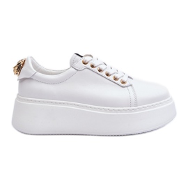 Sneakers da donna con plateau in pelle CheBello 4367 Bianco