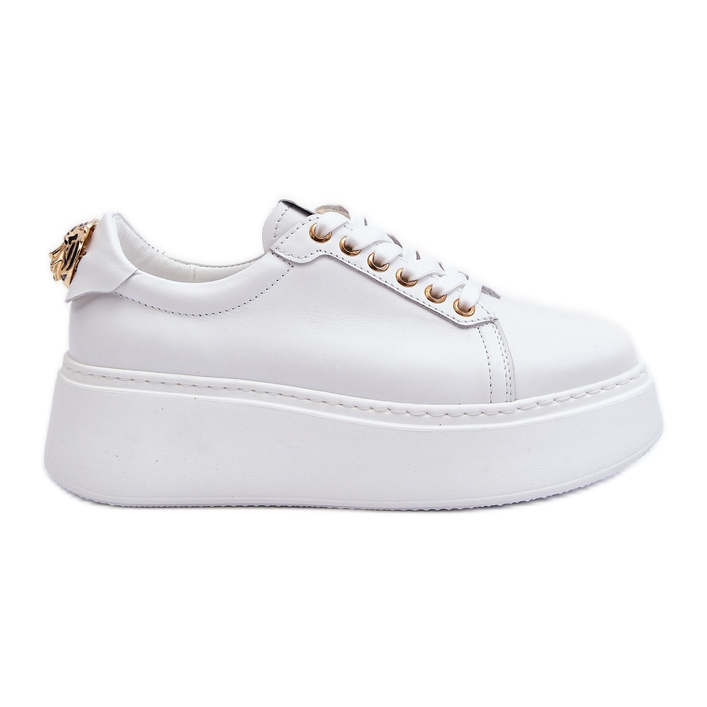 Sneakers da donna con plateau in pelle CheBello 4367 Bianco bianca
