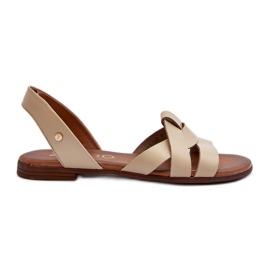 Zazoo 40185 comodi sandali slip-on in pelle, beige
