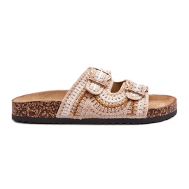 Infradito da donna con suola in sughero, Beige Fannea