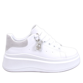 Sneakers con zeppa Liezel Grey con pendente bianco