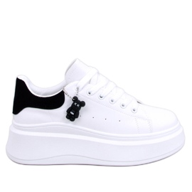 Sneakers con zeppa Liezel BIANCO/NERO con pendente