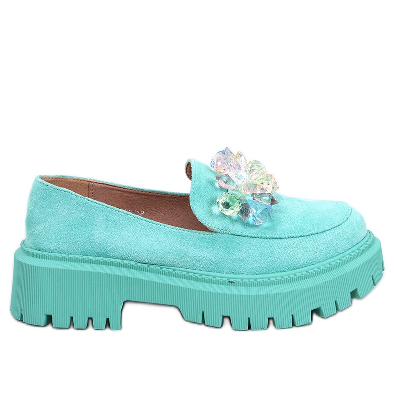 Mocassini platform con pietre di Stefani Green verde