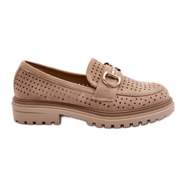 Mocassini Traforati Da Donna Con Decoro, Talesse Beige