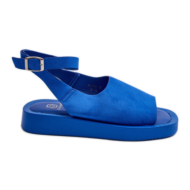 Comodi Sandali Con Plateau Da Donna, Colore Blu Rubino