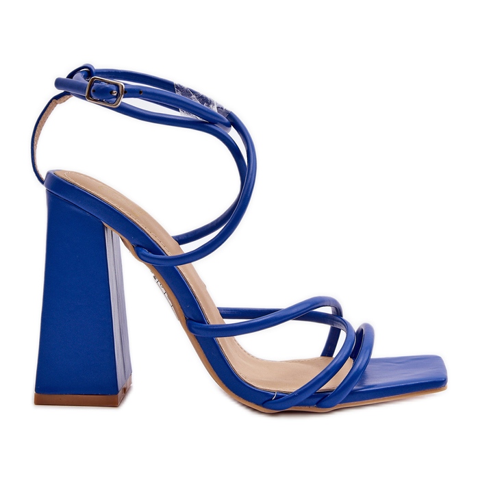 Sandali blu alla moda con tacco alto Josette