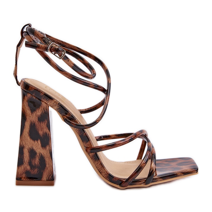 Sandali marroni alla moda con tacco alto Josette marrone